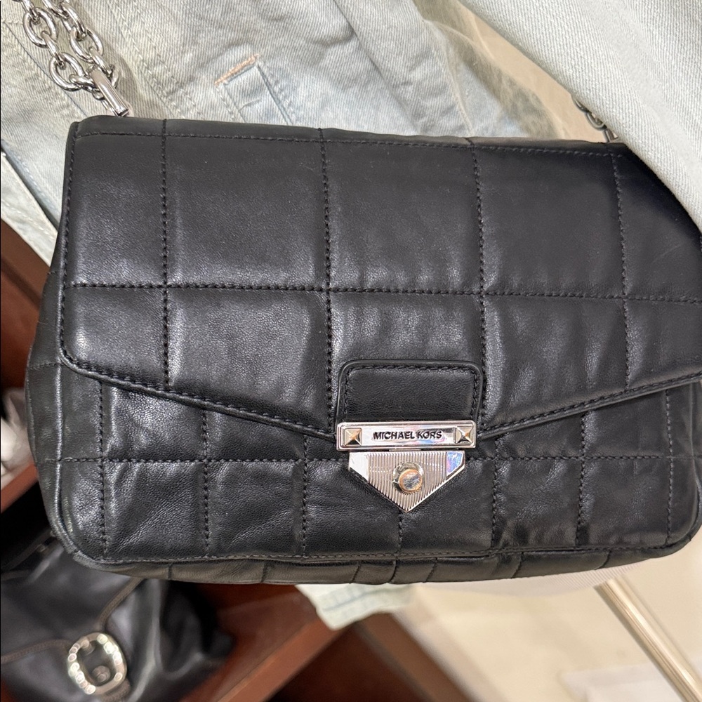 Michael Kors Black Quilted Crossbody Bag
